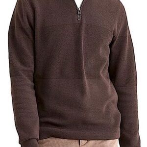Men's Dockers Classic 1/4 zip Knit Polo Sweater, Brown